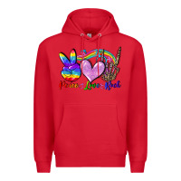 Red Peace love rock Premium Hoodie - FaDigitalArtStudio