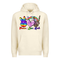 Sandshell Peace love rock Premium Hoodie - FaDigitalArtStudio