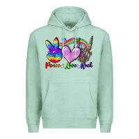 Seafoam Peace love rock Premium Hoodie - FaDigitalArtStudio