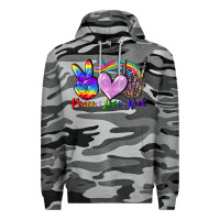 Slate Camo Peace love rock Premium Hoodie - FaDigitalArtStudio