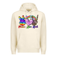 Tofu Peace love rock Premium Hoodie - FaDigitalArtStudio