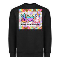 Black peace loeve unicorns Heavyweight Sweatshirt - CowGirlArtShop