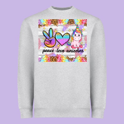 Peace Loeve Unicorns Heavyweight Sweatshirt Designed By Cowgirlartshop