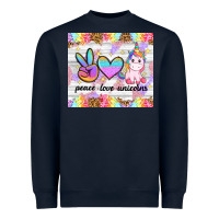 Navy peace loeve unicorns Heavyweight Sweatshirt - CowGirlArtShop