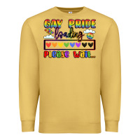Antique Gold gay pride loading please wait Premium Sweatshirt - LillyAllenDesigns