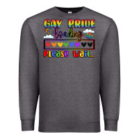 Charcoal Heather gay pride loading please wait Premium Sweatshirt - LillyAllenDesigns