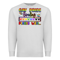 Dove Grey gay pride loading please wait Premium Sweatshirt - LillyAllenDesigns