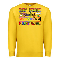 Lemon gay pride loading please wait Premium Sweatshirt - LillyAllenDesigns