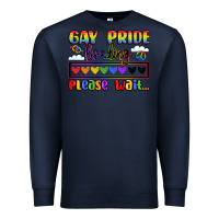 Navy gay pride loading please wait Premium Sweatshirt - LillyAllenDesigns