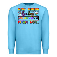 Ocean Blue gay pride loading please wait Premium Sweatshirt - LillyAllenDesigns