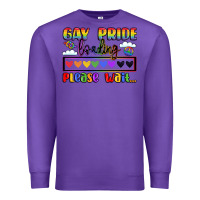 Purple gay pride loading please wait Premium Sweatshirt - LillyAllenDesigns