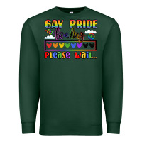 Sports Green gay pride loading please wait Premium Sweatshirt - LillyAllenDesigns
