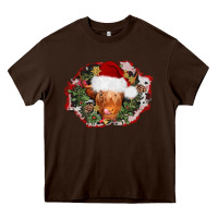 Chocolate Brown christmas heifer Heavy Core Tee - AdoDesignShop