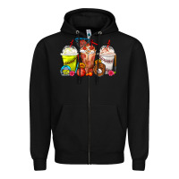 Black Softball Basketball Baseball Sports Coffee Cups Zipper Hoodie - FaDigitalArtStudio