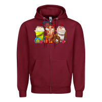 Burgundy Softball Basketball Baseball Sports Coffee Cups Zipper Hoodie - FaDigitalArtStudio