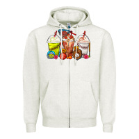 Oatmeal Heather Softball Basketball Baseball Sports Coffee Cups Zipper Hoodie - FaDigitalArtStudio