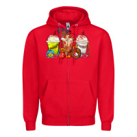Red Softball Basketball Baseball Sports Coffee Cups Zipper Hoodie - FaDigitalArtStudio