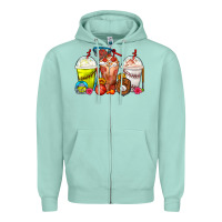 Seafoam Softball Basketball Baseball Sports Coffee Cups Zipper Hoodie - FaDigitalArtStudio