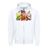 White Softball Basketball Baseball Sports Coffee Cups Zipper Hoodie - FaDigitalArtStudio