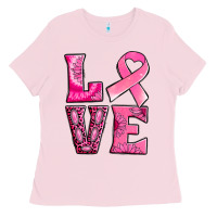 Bubblegum Pink Breast Cancer love Ladies Tee - NancyCooperArtShop