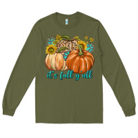 Army Green It's Fall Y'all Long Sleeve Tee - texasbilliewilder