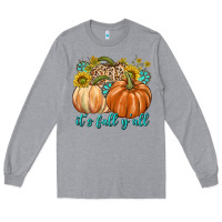 Heather Grey It's Fall Y'all Long Sleeve Tee - texasbilliewilder