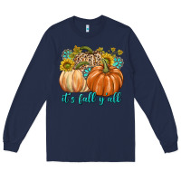 Navy It's Fall Y'all Long Sleeve Tee - texasbilliewilder