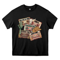 Black 90s country cassette tapes Heavy Core Tee - MaliasSmallBusiness