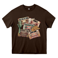 Chocolate Brown 90s country cassette tapes Heavy Core Tee - MaliasSmallBusiness