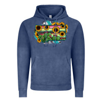 Vintage Denim Montana Map Sunflower Cactus Serape Vintage Hoodie - RanaPortraitStore