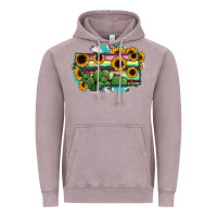 Vintage Zinc Montana Map Sunflower Cactus Serape Vintage Hoodie - RanaPortraitStore