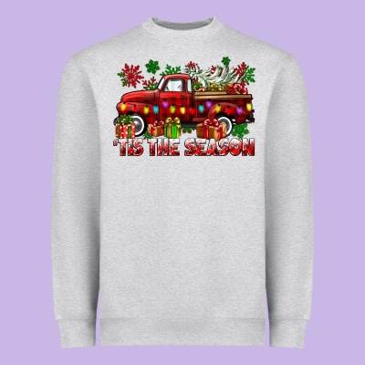 Tis The Season Christmas Truck Heavyweight Sweatshirt Designed By Cowgirlartshop