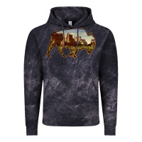 Cloud Black Bison Silhouette Desert Landscape Vintage Hoodie - Bettercallsaul