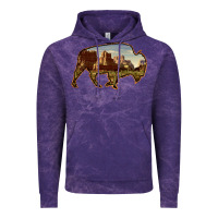 Cloud Purple Bison Silhouette Desert Landscape Vintage Hoodie - Bettercallsaul