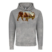 Cloud Rock Bison Silhouette Desert Landscape Vintage Hoodie - Bettercallsaul