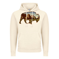 Vintage Artic Bison Silhouette Desert Landscape Vintage Hoodie - Bettercallsaul