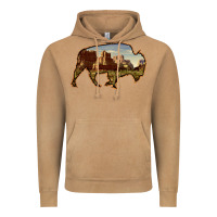 Vintage Camel Bison Silhouette Desert Landscape Vintage Hoodie - Bettercallsaul