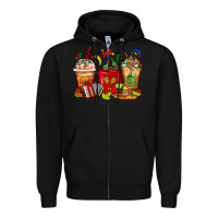 Black Mexico Coffee Cups Zipper Hoodie - FaDigitalArtStudio