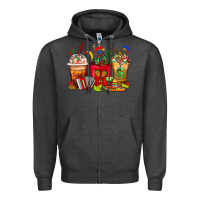 Charcoal Heather Mexico Coffee Cups Zipper Hoodie - FaDigitalArtStudio
