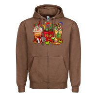 Chestnut Mexico Coffee Cups Zipper Hoodie - FaDigitalArtStudio