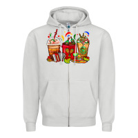 Dove Grey Mexico Coffee Cups Zipper Hoodie - FaDigitalArtStudio
