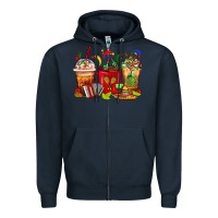 Navy Mexico Coffee Cups Zipper Hoodie - FaDigitalArtStudio