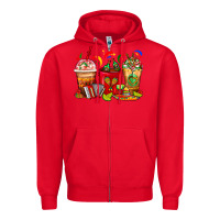 Red Mexico Coffee Cups Zipper Hoodie - FaDigitalArtStudio