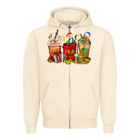 Sandshell Mexico Coffee Cups Zipper Hoodie - FaDigitalArtStudio