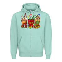Seafoam Mexico Coffee Cups Zipper Hoodie - FaDigitalArtStudio