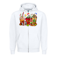 White Mexico Coffee Cups Zipper Hoodie - FaDigitalArtStudio