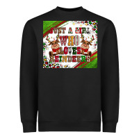Black just a girl who loves reindeer Heavyweight Sweatshirt - CowGirlArtShop