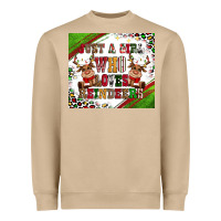 Mushroom just a girl who loves reindeer Heavyweight Sweatshirt - CowGirlArtShop
