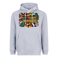 Heather Grey hispanic heritage flags Heavyweight Hoodie - BundleAndBundleShop