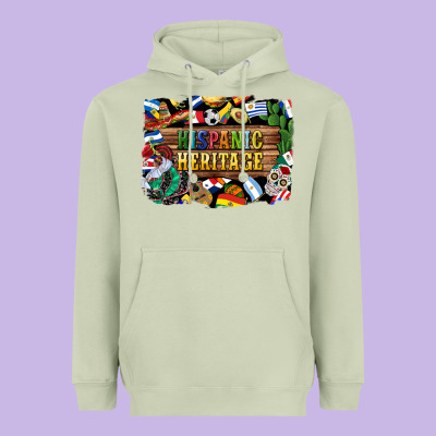 Hispanic Heritage Flags Heavyweight Hoodie Designed By Bundleandbundleshop